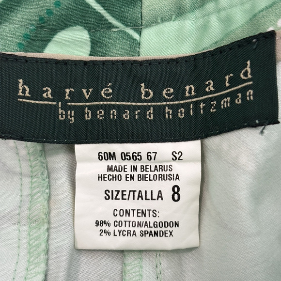 VTG Harve Benard Womens Tropical Leaf Print Old Money Capri Pants Size 8 Travel - Picture 3 of 8